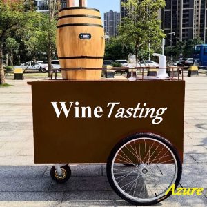Wine Bar Cart with Fridge for Wine Tasting Events