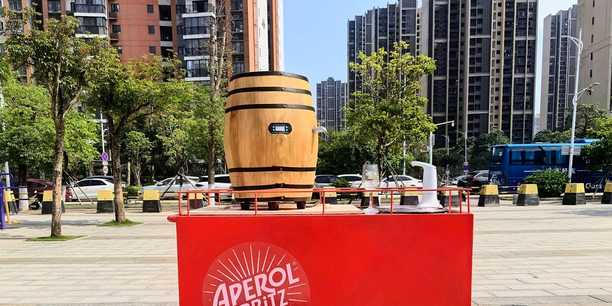 Wine & Spritz Dispenser on an Eye-Catching cocktail Cart