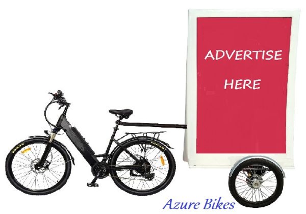 Mobile billboard bicycle trailer for bike advertising
