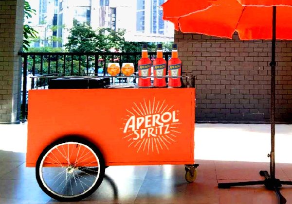 Aperol Spritz Mobile Bar Cocktail Cart