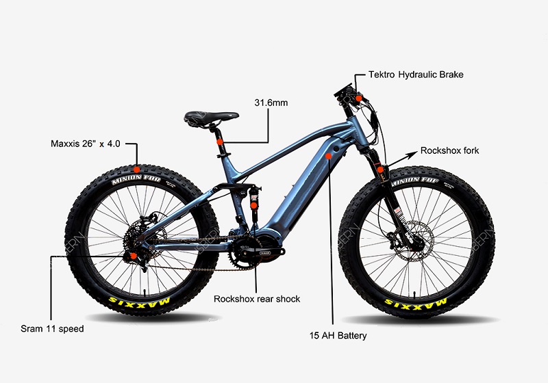 Kenia Bij tragedie Full Suspension Fat Bike Bawal Electric Mountain Bike - Azure Bikes