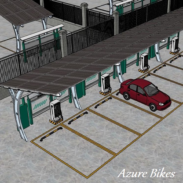 Solar Carport for Charging Electric Cars & Motorcycles
